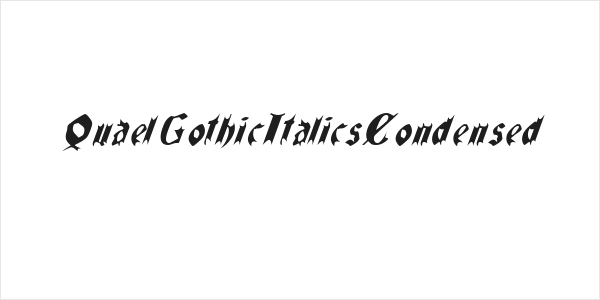 QuaelGothicItalicsCondensed Logo