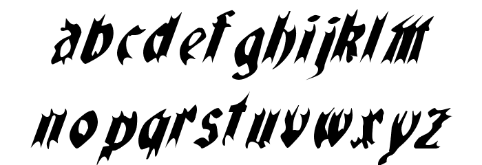 QuaelGothicItalicsCondensed Font LOWERCASE