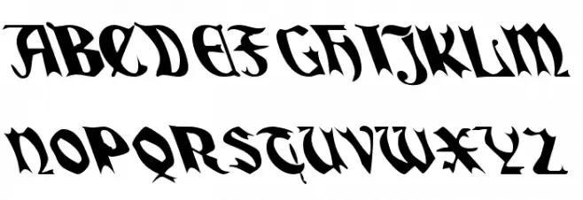 QuaelGothicLefty Шрифта ВЕРХНИЙ