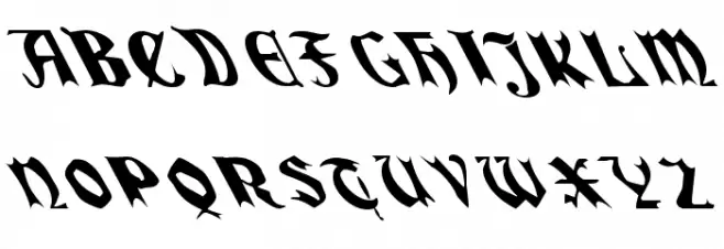 QuaelGothicLeftyCondensed Polices MAJUSCULES