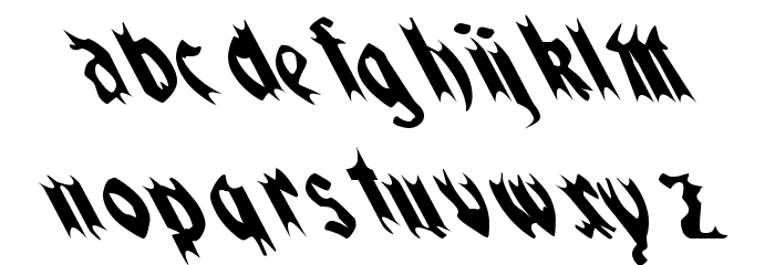 QuaelGothicLeftyCondensed Font LOWERCASE