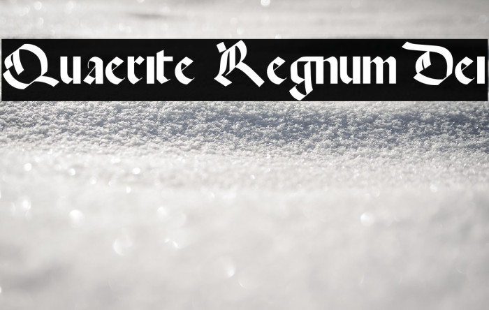 Quaerite Regnum Dei Example 1