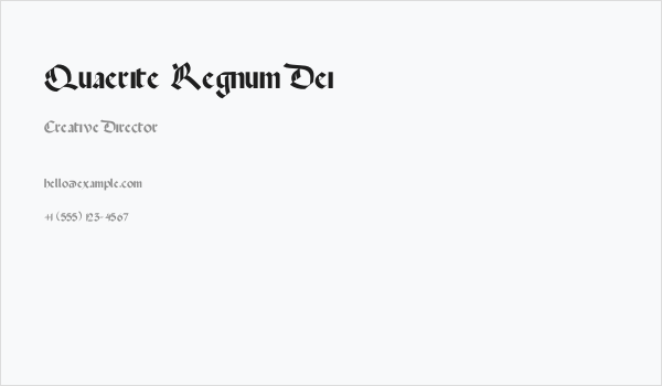 Quaerite Regnum Dei Business Card