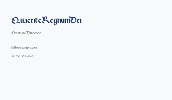 QuaeriteRegnumDei Business Card