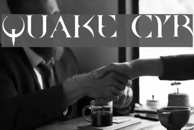 Quake Cyr Font examples