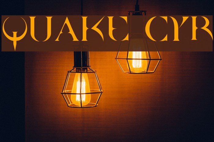 Quake Cyr Font examples