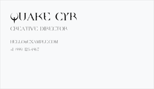 Quake Cyr Business Card