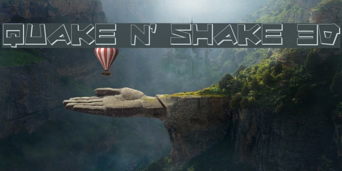 Quake & Shake 3D Font examples