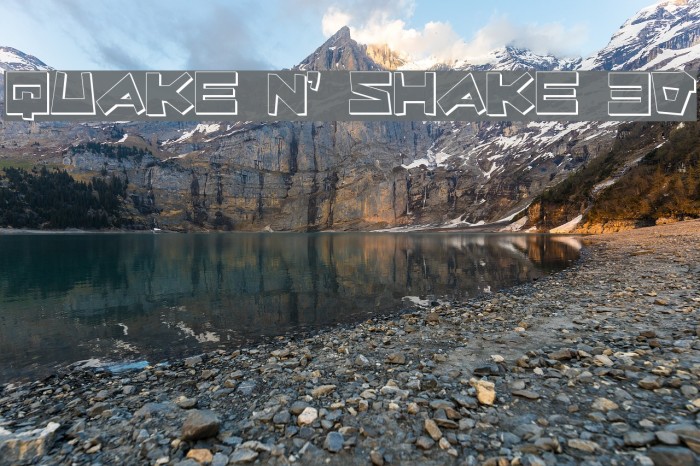 Quake & Shake 3D Font examples