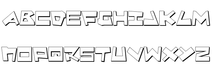 Quake & Shake 3D Font LOWERCASE