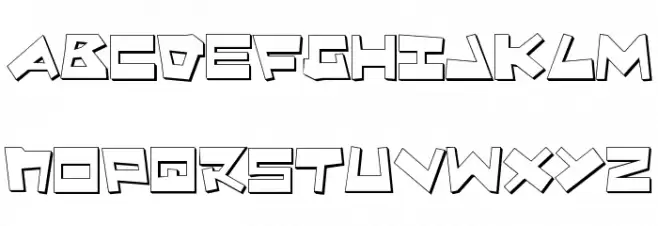 Quake & Shake 3D Font Litere mici