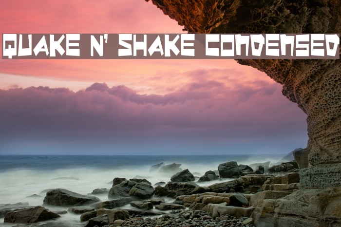 Quake & Shake Condensed Font examples