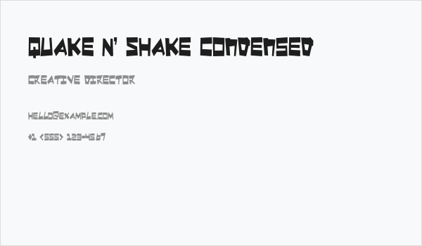 Quake & Shake Condensed Business Card