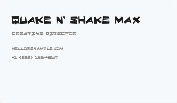 Quake & Shake Max Business Card