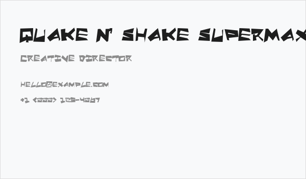 Quake & Shake SuperMax Business Card