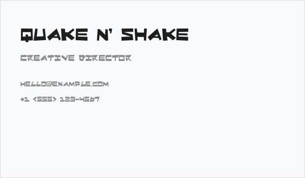 Quake & Shake Business Card