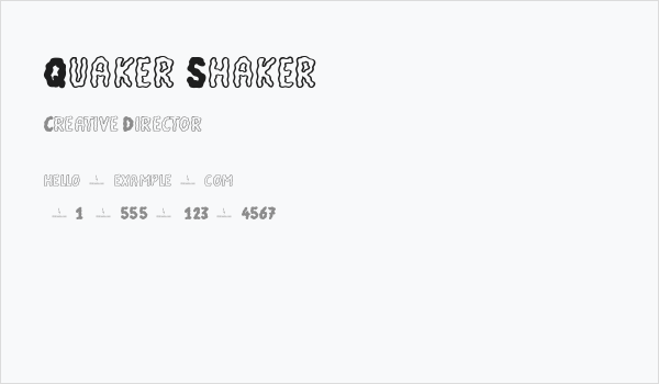 Quaker Shaker Business Card