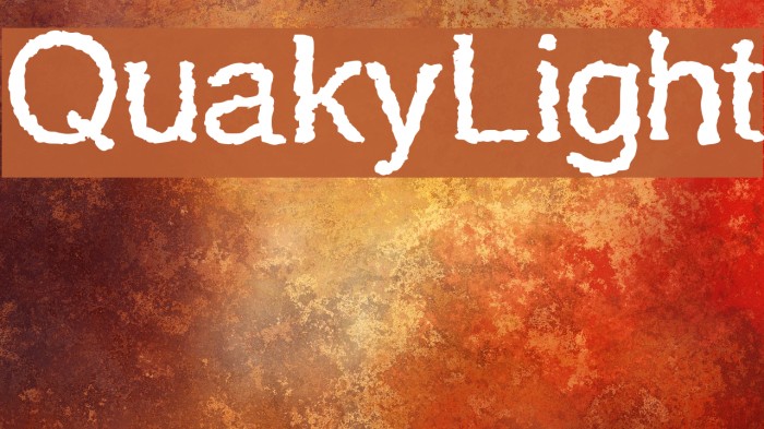 QuakyLight Font examples