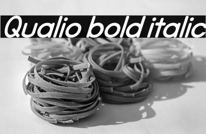 Qualio bold italic Font examples