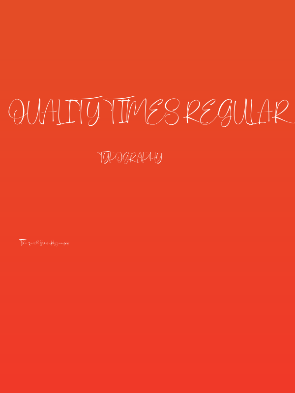 Quality times Regular Poster