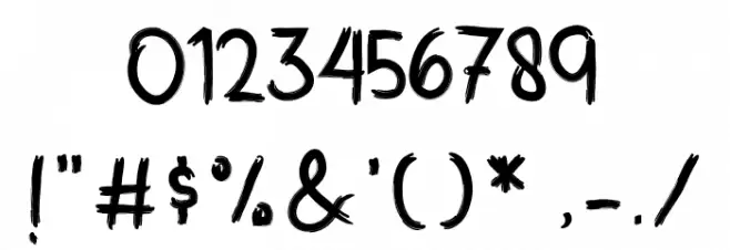 Quamaine Brush Font OTHER CHARS