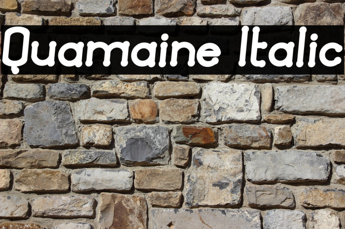 Quamaine Italic Font examples