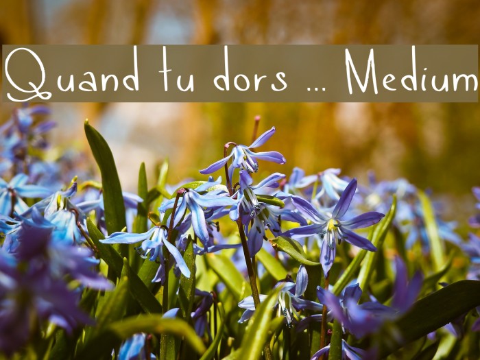 Quand tu dors ... Medium Example 1