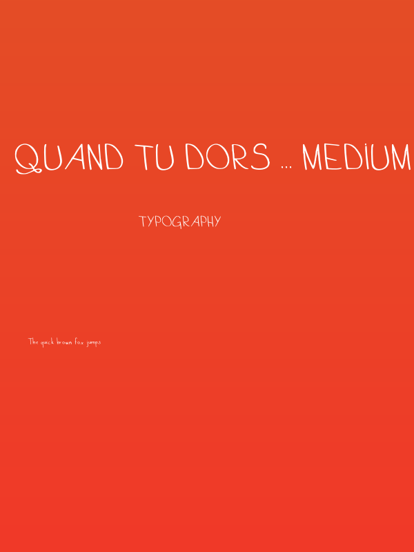 Quand tu dors ... Medium Poster