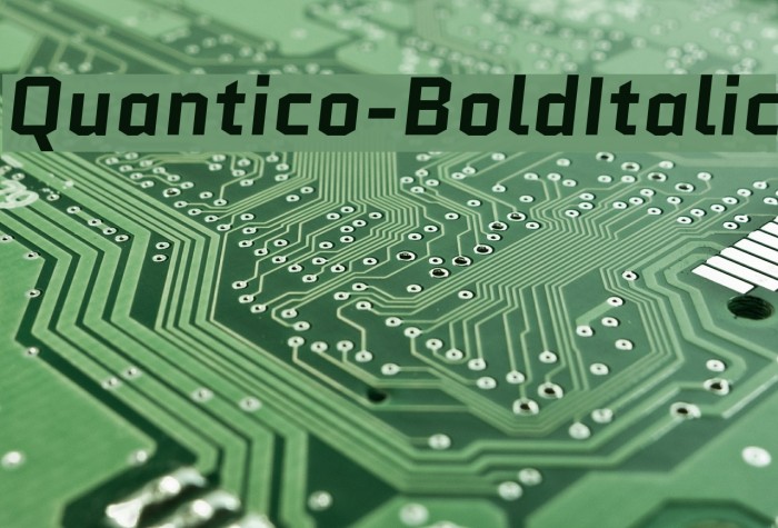 Quantico-BoldItalic Font examples