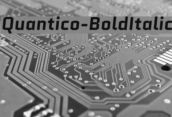 Quantico-BoldItalic Font examples