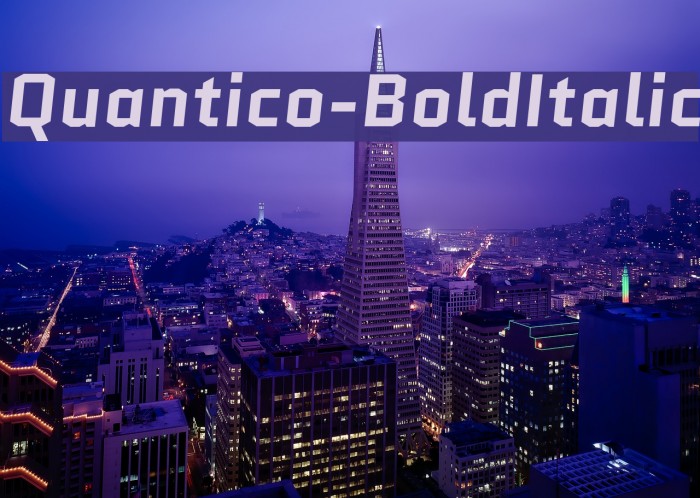 Quantico-BoldItalic Font examples