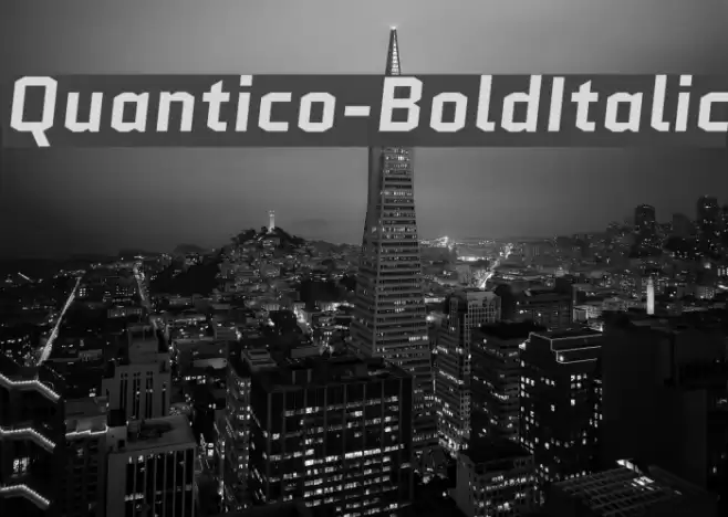 Quantico-BoldItalic Font examples