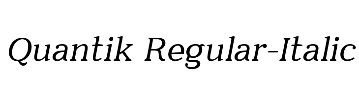 Quantik Regular-Italic Font