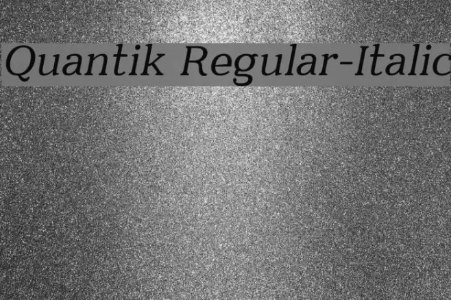 Quantik Regular-Italic Font examples