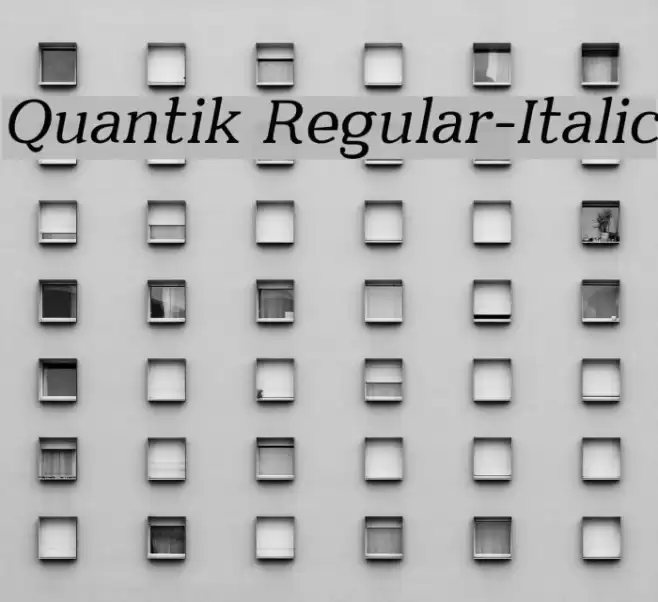 Quantik Regular-Italic Font examples