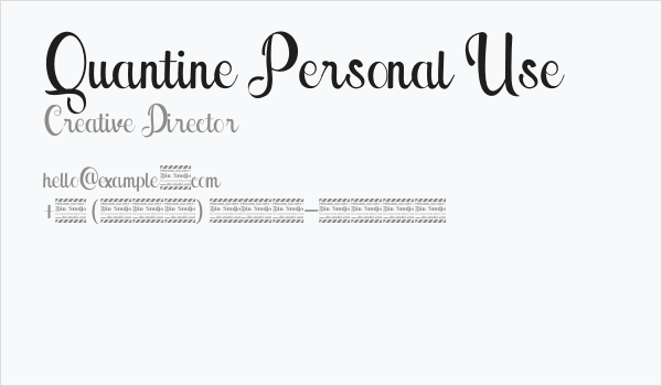 Quantine Personal Use Business Card