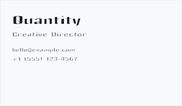 Quantity Business Card