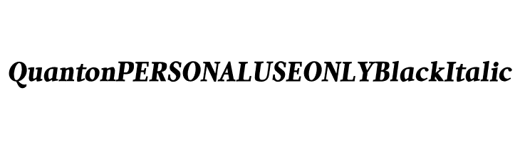 Quanton PERSONAL USE ONLY Black Italic  font caratteri gratis