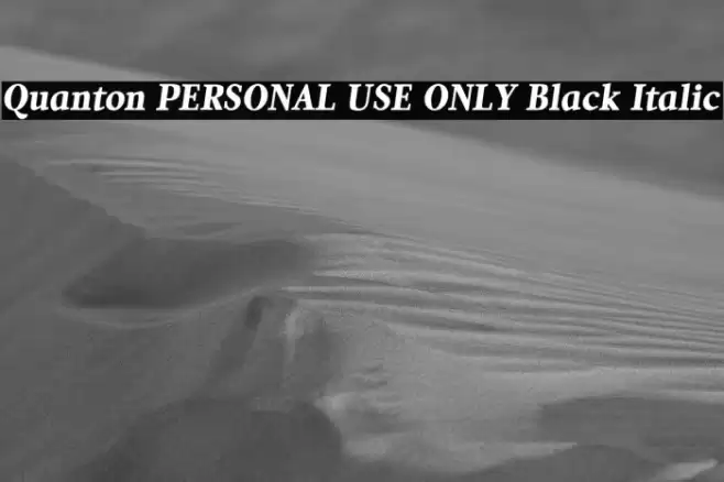Quanton PERSONAL USE ONLY Black Italic Font examples