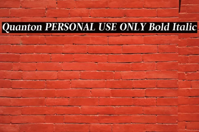 Quanton PERSONAL USE ONLY Bold Italic Example 1