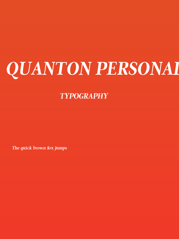 Quanton PERSONAL USE ONLY Bold Italic Poster