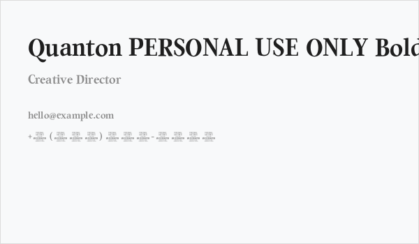 Quanton PERSONAL USE ONLY Bold Business Card
