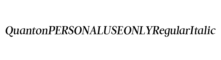 Quanton PERSONAL USE ONLY Regular Italic  baixar fontes gratis