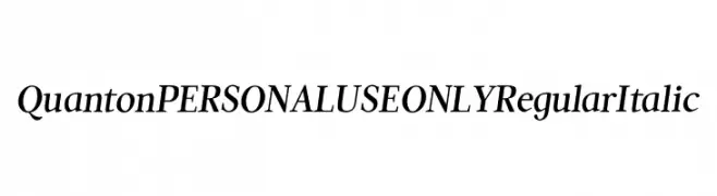Quanton PERSONAL USE ONLY Regular Italic  フリーフォントのダウンロード