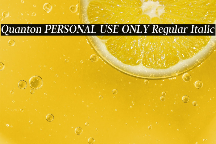 Quanton PERSONAL USE ONLY Regular Italic Example 1