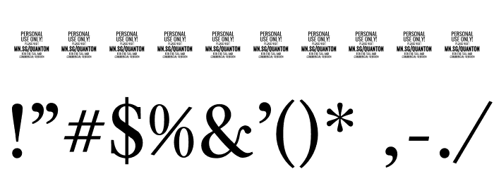 Quanton PERSONAL USE ONLY Regular Font OTHER CHARS