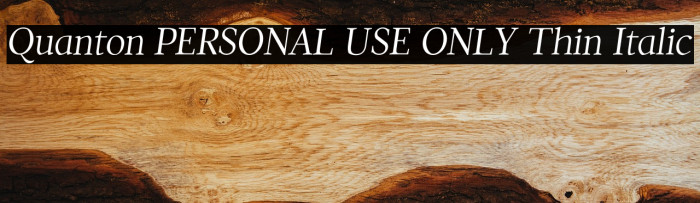 Quanton PERSONAL USE ONLY Thin Italic Example 1