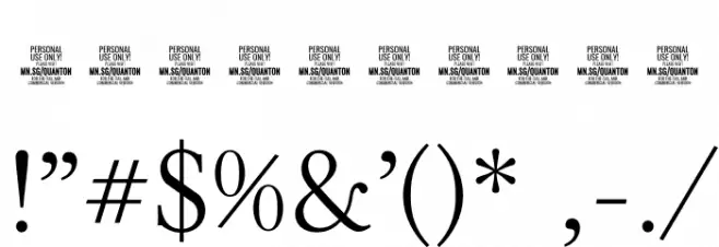 Quanton PERSONAL USE ONLY Thin Font OTHER CHARS