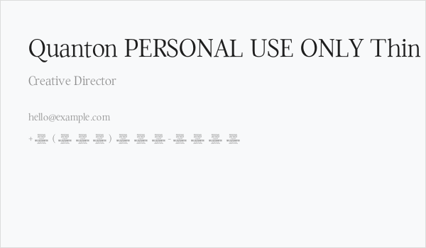Quanton PERSONAL USE ONLY Thin Business Card