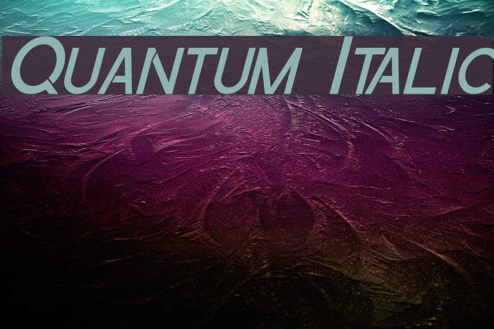 Quantum Italic Font examples